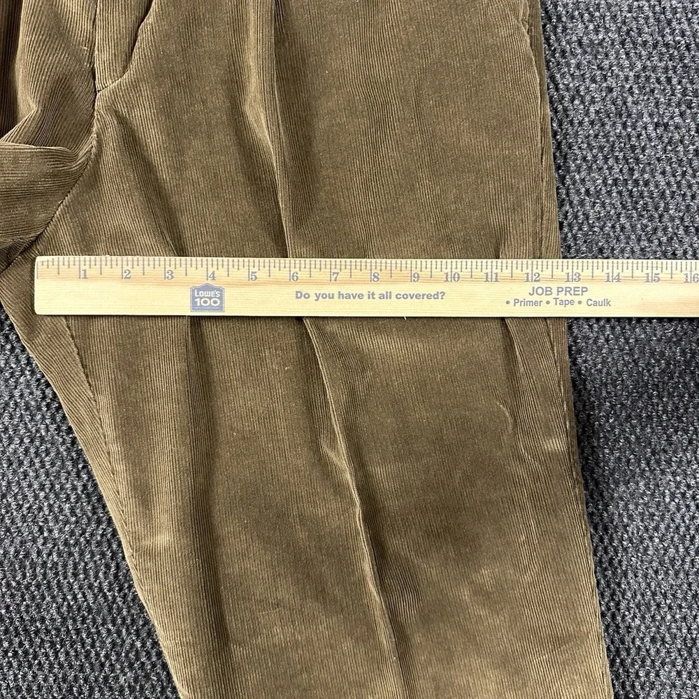 Y2K Dockers Corduroy Pants Mens 36x29 Brown Relaxed Fit Pleated Wide Wale Cuffed